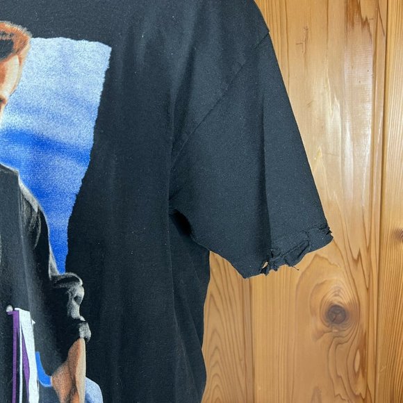 Vintage Aaron Tippin T-shirt Size Large Black Concert Distressed Single stitch - Picture 3 of 12